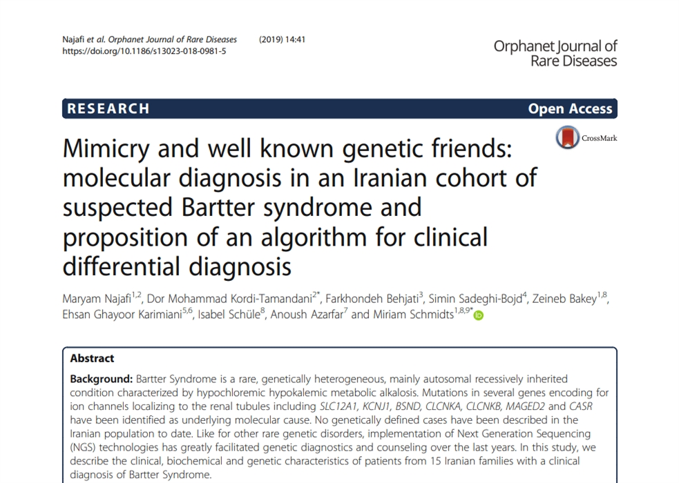 Mimicry and well known genetic friends: molecular diagnosis in an Iranian ...